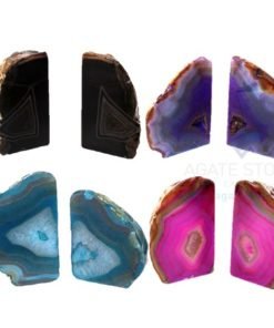 Agate Bookends with Attractive Strong Dyed Colors