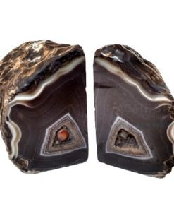 Black Dyed Natural Agate Bookends
