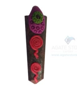 Chocolate Stone Tibetan Flat Pencil Healing Pendant