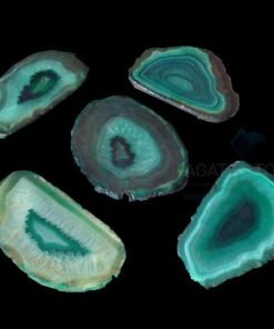 Green Dyed Polished Agate Slices