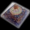 Indigo Onyx Orgone Chakras Flower of Life Pyramid with Crystal Point