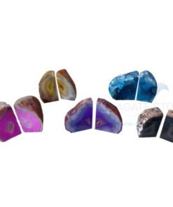 Mix Dyed Natural Shape Agate Bookends