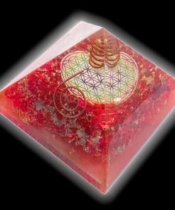 Orgone Red Onyx Flower of Life Symbol Orgonite Chakra Pyramid