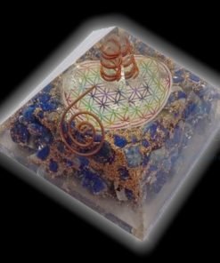 Orgonite Lapis Lazuli Orgone Chakra Flower of Life Gemstone Pyramid