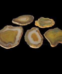 Yellow Dyed Polished Agate Slices