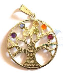 7 Chakra Tree of Life Metal Pendant
