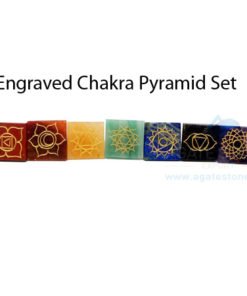 Gemstone Engraved Chakra Pyramid Set