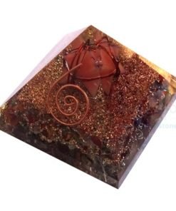 Mix Chakra Stone Orgone Pyramid With Rose Quartz Merkaba Star