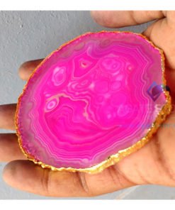 pink-dyed-grey-agate-electroplated-coasters