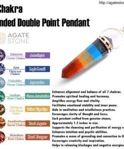 7 Chakra Bonded Double Point Pendant for Sale 1