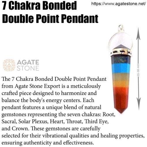 7 Chakra Bonded Double Point Pendant for Sale 4