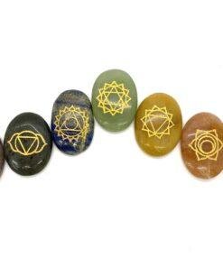 7 Chakra Engraved Oval Set