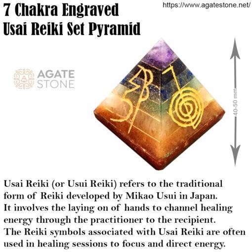 7 Chakra Engraved Usai Reiki Set Pyramid 4