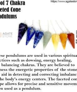 7 Chakra Facted Cone Pendulum Set 4