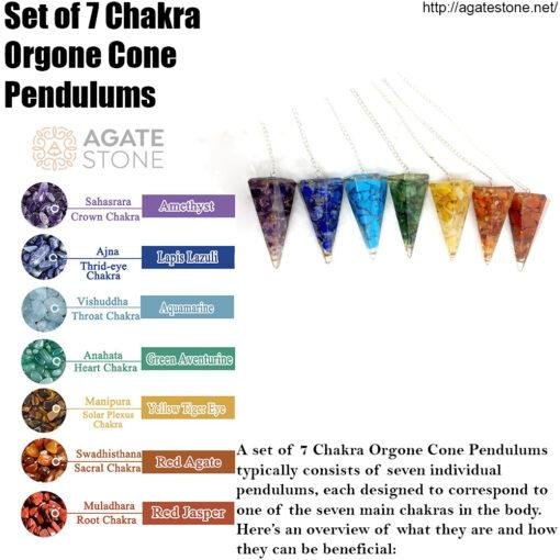 7 Chakra Orgonite Pendulum Set 1