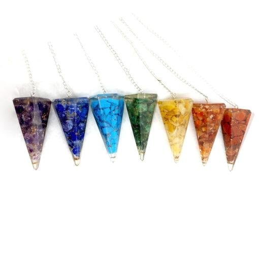 7 Chakra Orgonite Pendulum Set