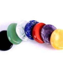 7 Chakra Palm Stone Worry Stone Set yoga reiki prayer healing pure positive energy protection