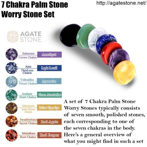 7 Chakra Palm Stones Worry Stone Set 1