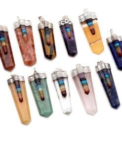 7 Chakra Pencil Pendant Flat Points (1)