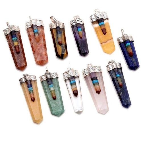 7 Chakra Pencil Pendant Flat Points (1)