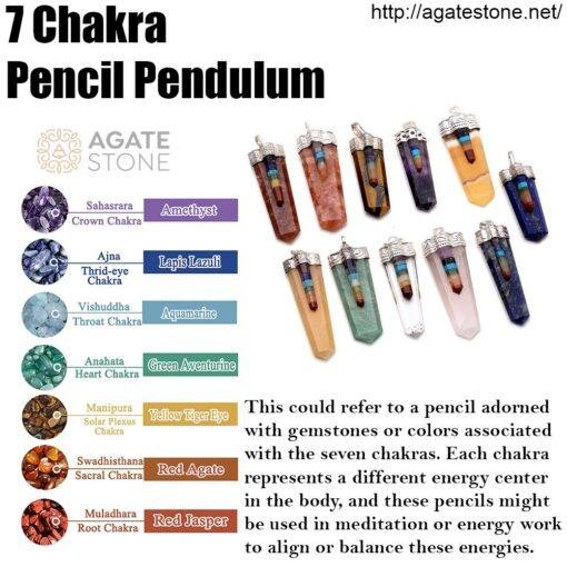 7 Chakra Pencil Pendant Flat Points (2)