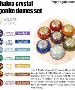 7 chakra crystal orgonite domes set 1