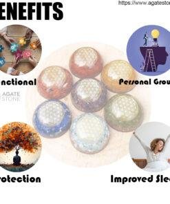 7 chakra crystal orgonite domes set 3