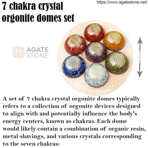 7 chakra crystal orgonite domes set 4