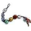 Car Pendant Natural Crystal Seven Chakras Yoga Meditation Energy Stone Hand-woven Pendant