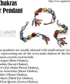 Car Pendant Natural Crystal Seven Chakras Yoga Meditation Energy Stone Hand-woven Pendant 4