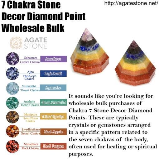 Chakra 7 Stone Decor Diamond Point Wholesale Bulk 1