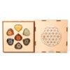 Chakra Crystal Disc Set with Wooden Engraved Box