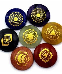 Chakra Stone Set with 7 Chakra Stones and Symbols Crystal Chakras Set 1-1