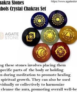 Chakra Stone Set with 7 Chakra Stones and Symbols Crystal Chakras Set 4