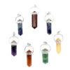 Seven Chakras Point Pendant Set with Silver Tone Bail