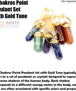 7 Chakra Double Point Pendant With Gold Tone 4