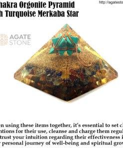 7 Chakra Orgonite Pyramid with Turquoise Merkaba Star 4