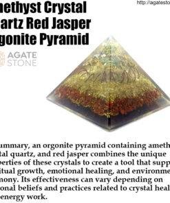 Amethyst Crystal Quartz Red Jasper Orgonite Pyramid 1