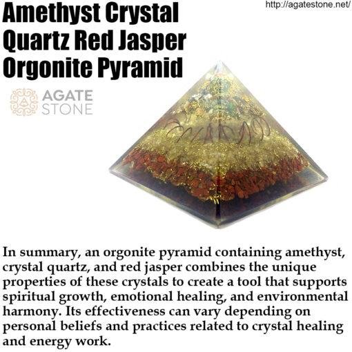 Amethyst Crystal Quartz Red Jasper Orgonite Pyramid 1