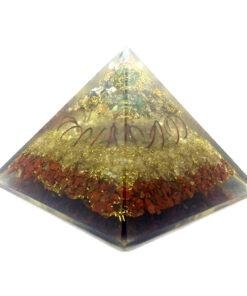 Amethyst Crystal Quartz Red Jasper Orgonite Pyramid