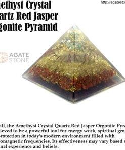 Amethyst Crystal Quartz Red Jasper Orgonite Pyramid 4