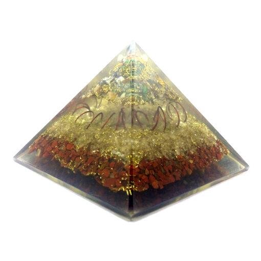 Amethyst Crystal Quartz Red Jasper Orgonite Pyramid