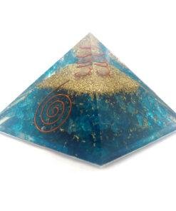 Aqua Blue Onyx Orgonite Pyramid