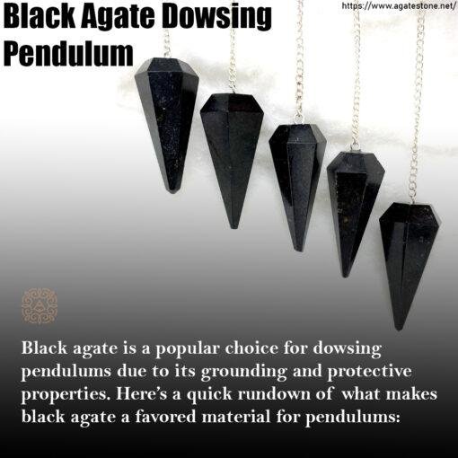 Black Agate Dowsing Pendulum 1