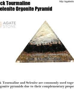 Black Tourmaline & Selenite Orgonite Pyramid 1