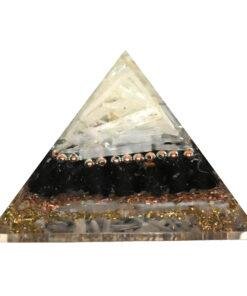 Black Tourmaline & Selenite Orgonite Pyramid