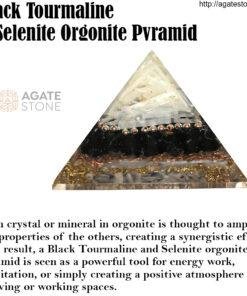 Black Tourmaline & Selenite Orgonite Pyramid 4