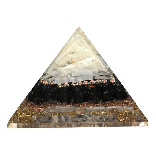 Black Tourmaline & Selenite Orgonite Pyramid