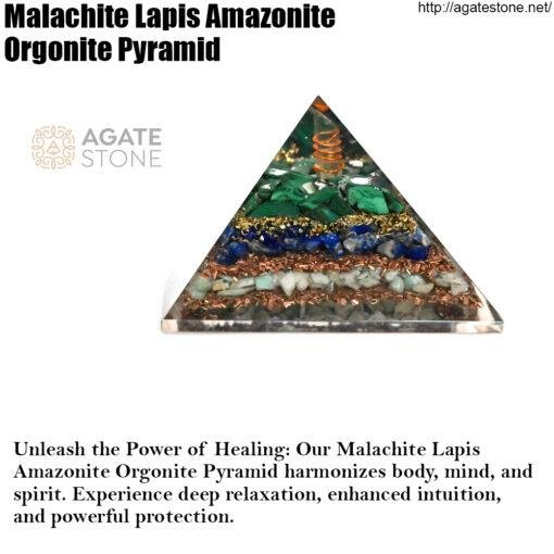 Malachite Lapis Amazonite Orgonite Pyramid 1