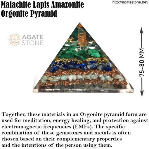 Malachite Lapis Amazonite Orgonite Pyramid 4